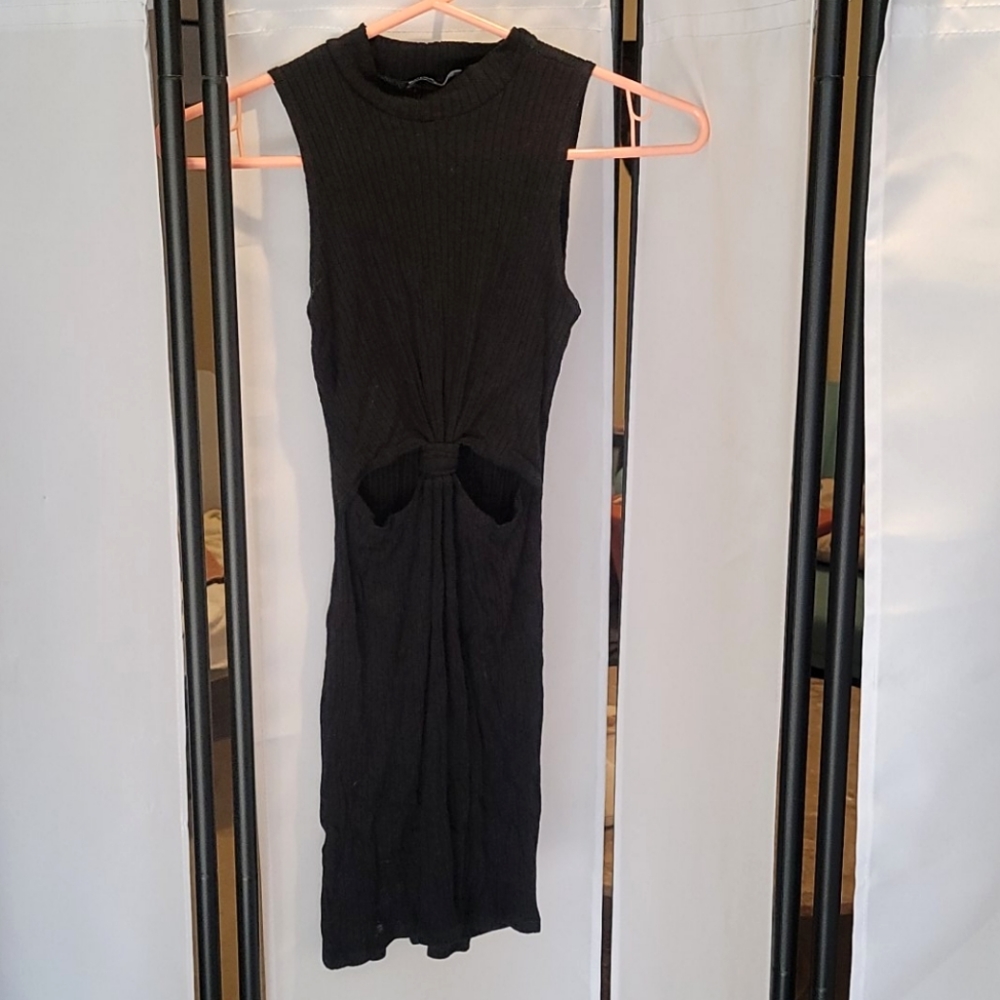 Popular Basics Black Cut-Out Mini Dress